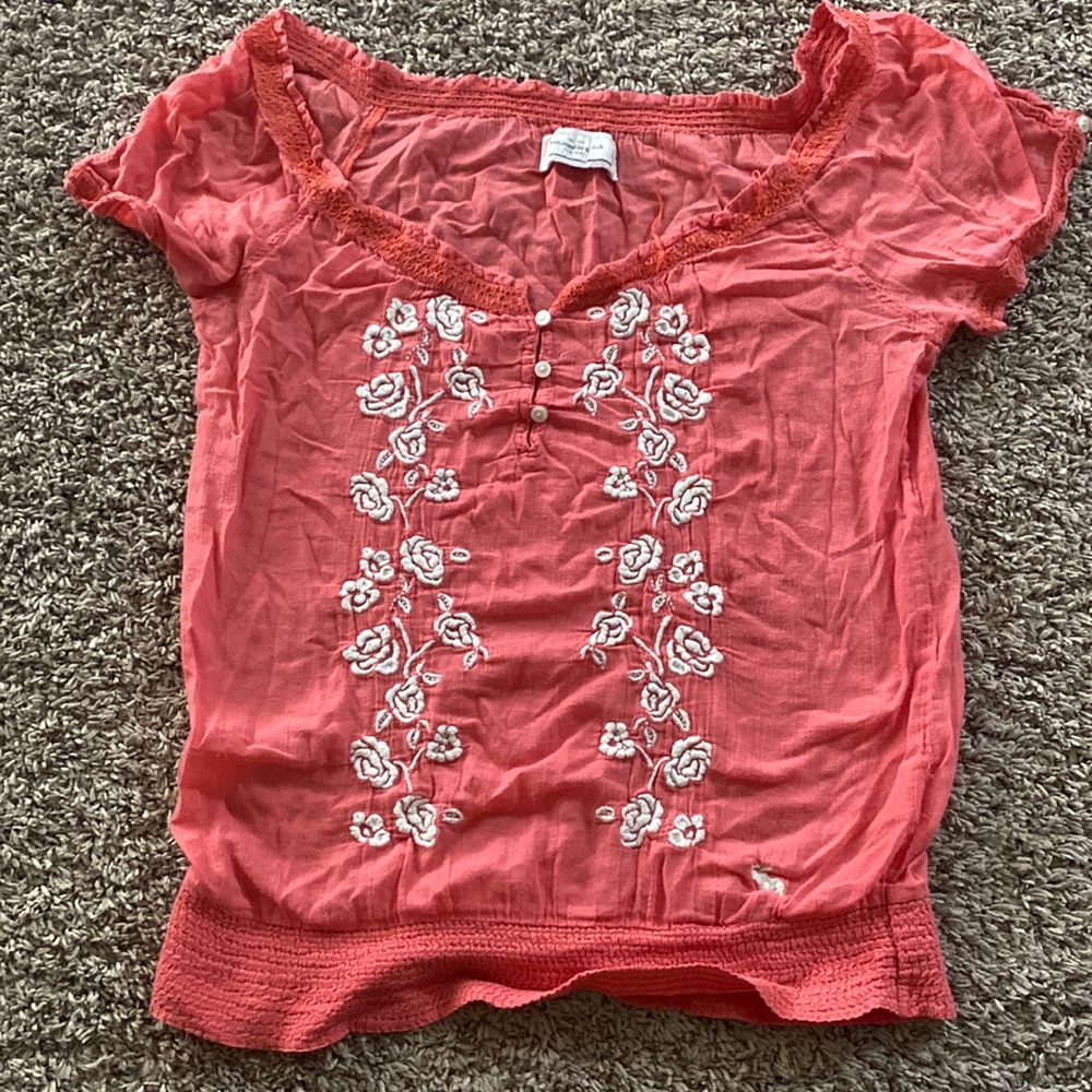 Abercrombie and Fitch BoHo coral top size small